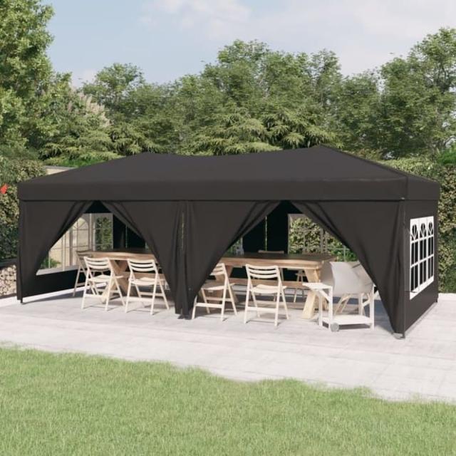 Fällbart Partytält med Sidopaneler Antracit 3x6m