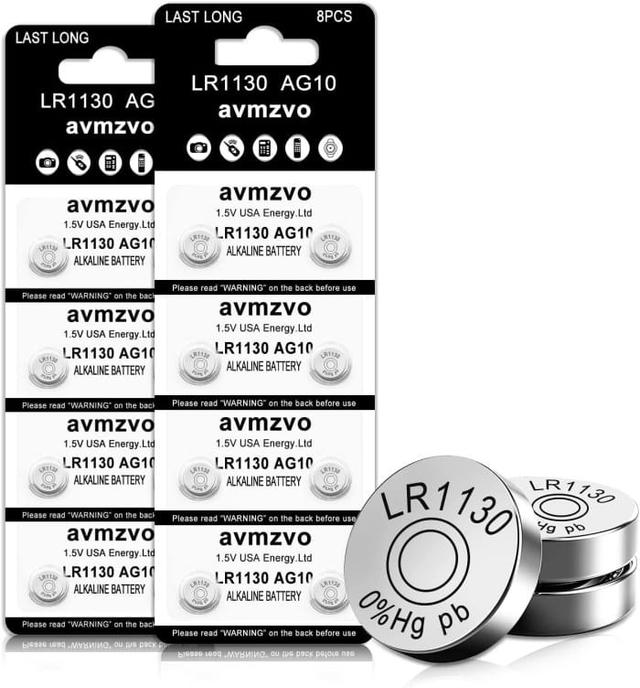 16-pack AG10 LR1130 Alkaliska Knappcellsbatterier 1,5V
