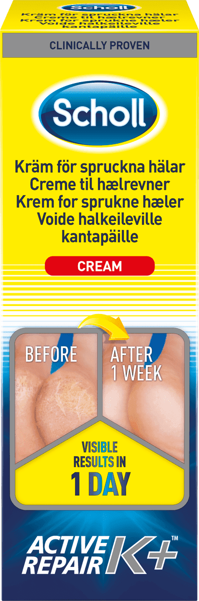 Scholl K+ Kräm för Spruckna Hälar 60 ml
