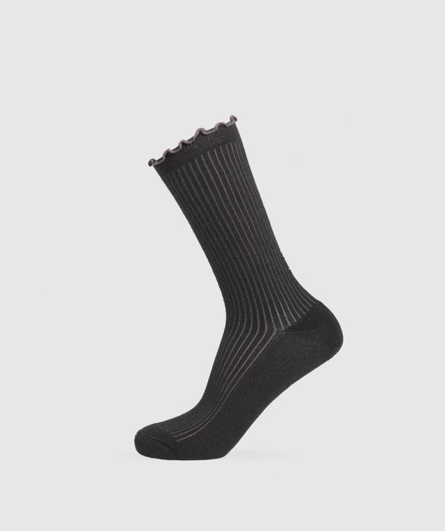 Gymshark Black and Purple Frill Crew Sock