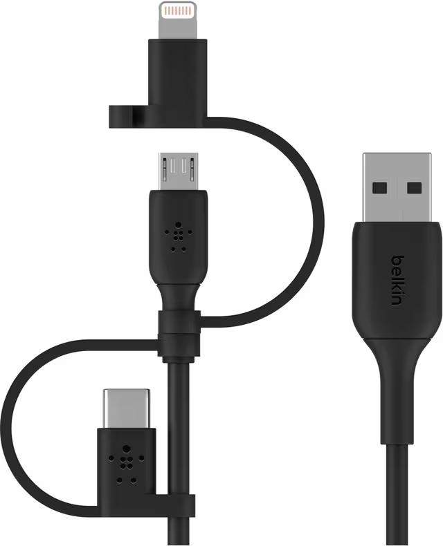Belkin Boost 3-in-1 Ladekabel - Svart