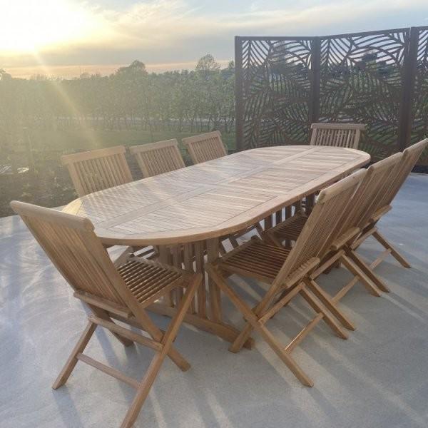 Elegant Utdragbart Teak Matbord 180-240 cm