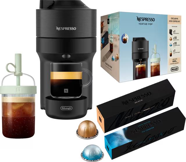 DeLonghi Nespresso Vertuo Pop Iced Svart Värdepaket