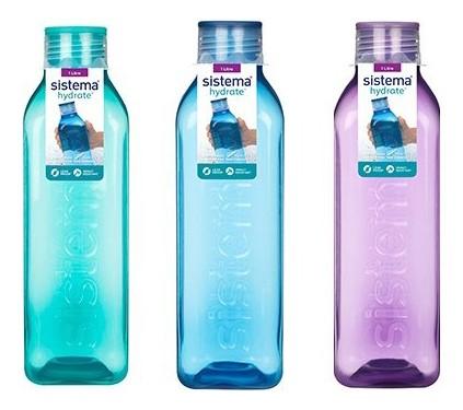 Sistema Large 1L Square Water Bottle