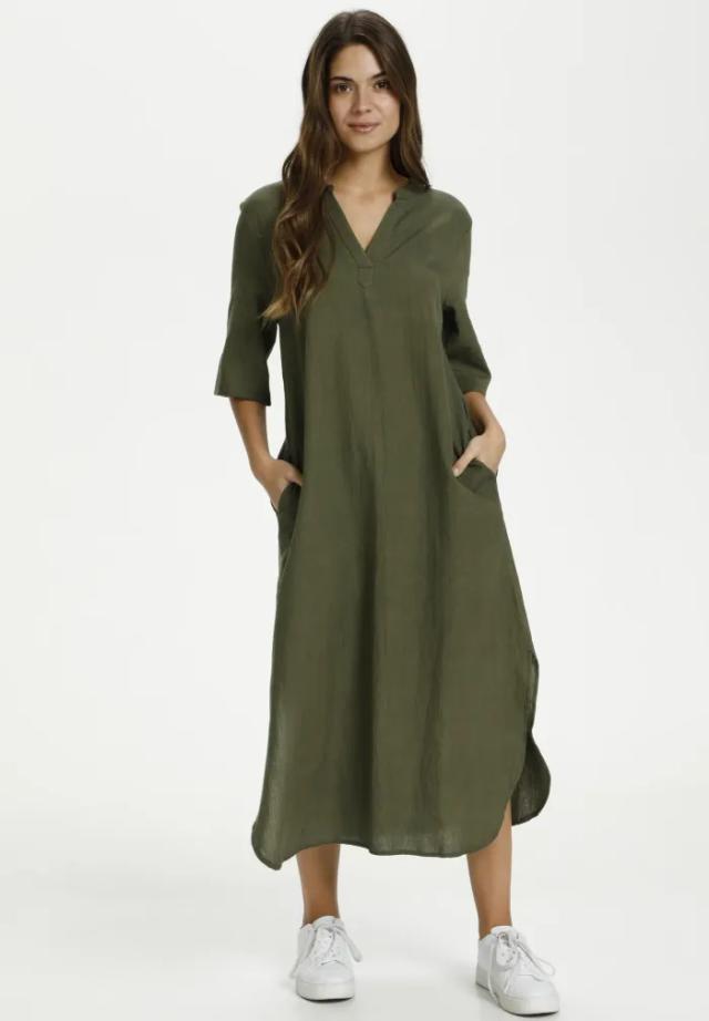 KAFFE KAISEY - Elegant Grape Leaf Dress