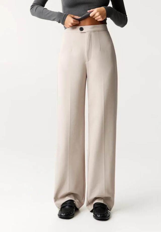 Pull&Bear Darted Straight-Leg Chinos - Stone Beige