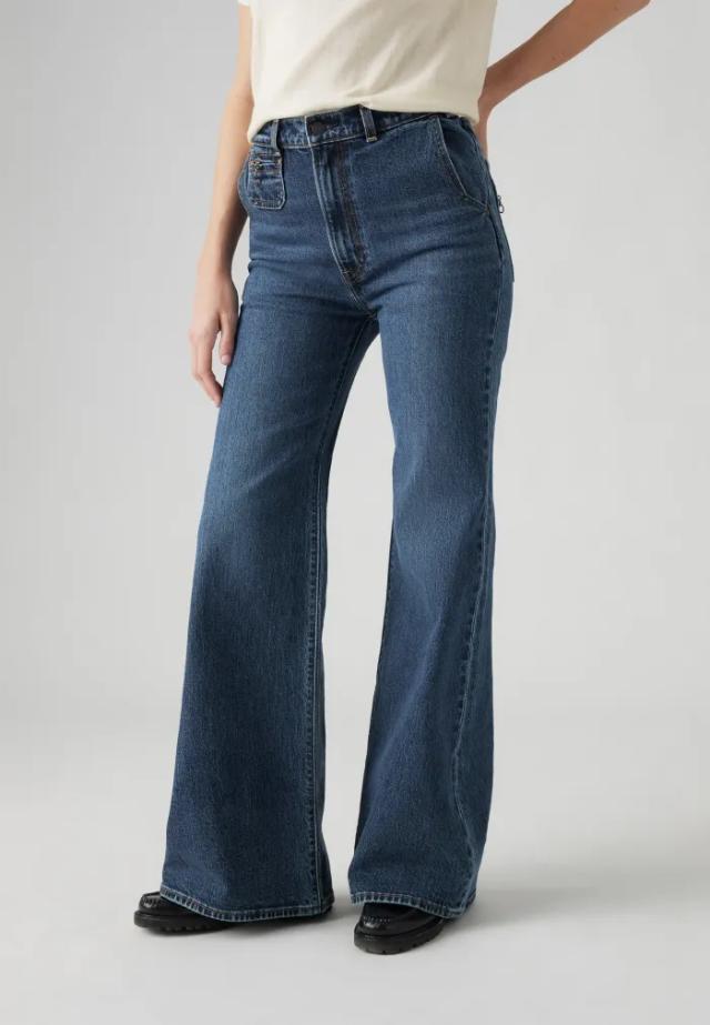 Levi's Ribcage Bell Bottom Jeans - Dark Blue