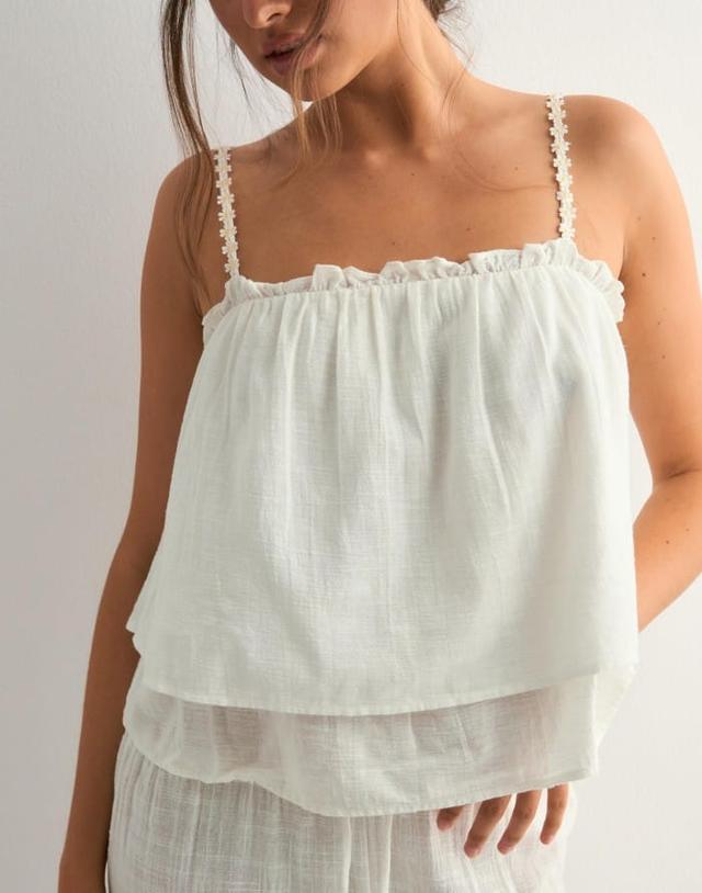 Vero Moda VMVERONICA SL Vit Kort Top