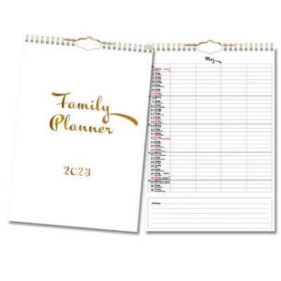 FAMILJEKALENDER PLANNER GULD 2023