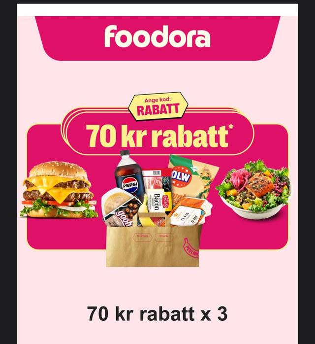70 kr rabatt - Kan användas 3 ggr under februari. Med kod