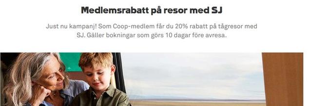 SJ | 20% rabatt på resor | 4/4 - 13/4