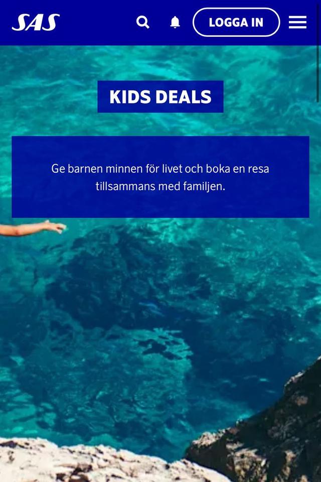 SAS - barn 2-11 år flyger för endast skatter ihop med vuxen