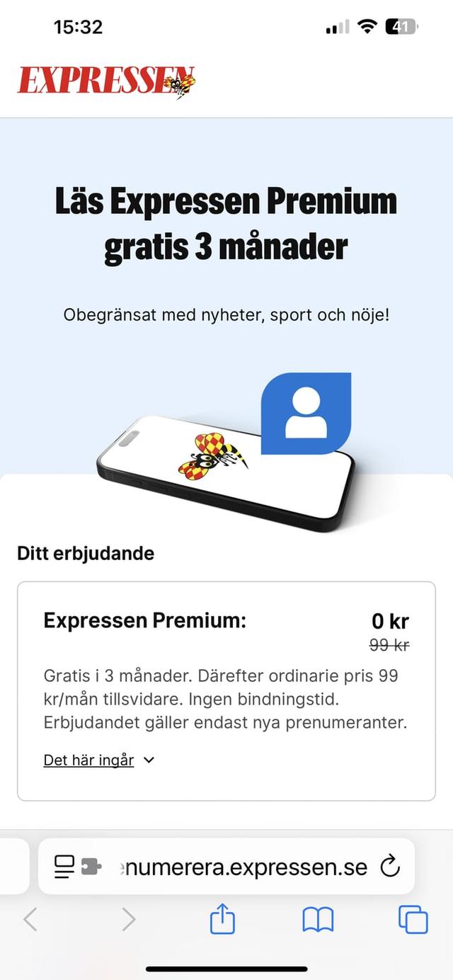 EXPRESSEN PREMIUM Gratis i 3 månader