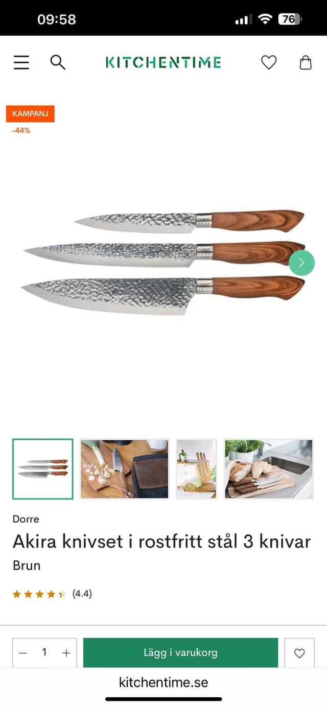 KITCHENTIME Dorre 3-delars Knivset 44% rabatt