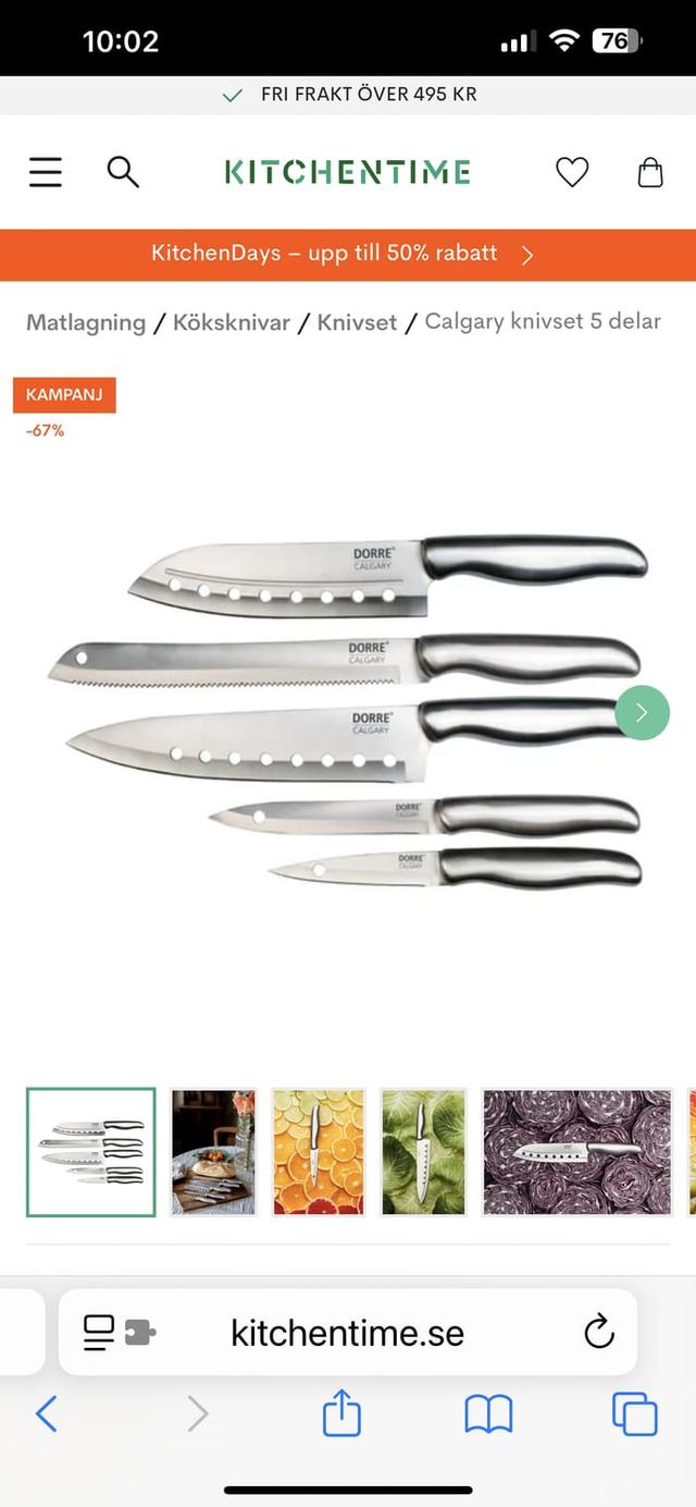 KITCHENTIME Dorre 5-Delars Knivset 67% rabatt