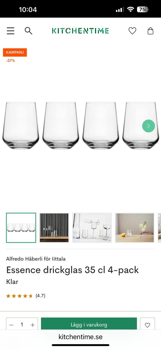 KITCHENTIME Iittala Essence dricksglas 37% rabatt