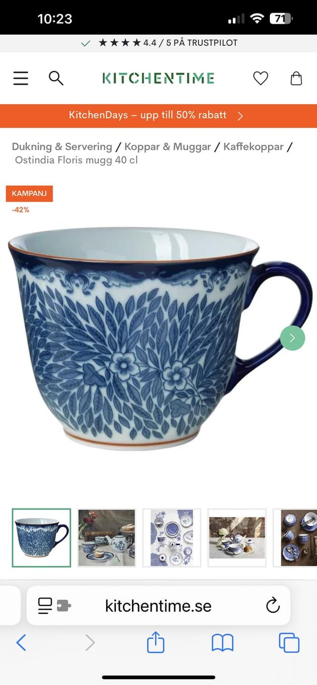 Ostindia Floris 40 cl Mugg - Rörstrand 42% rabatt