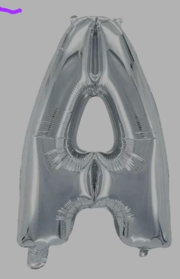Silver Alphabet Balloon A, 32cm Size