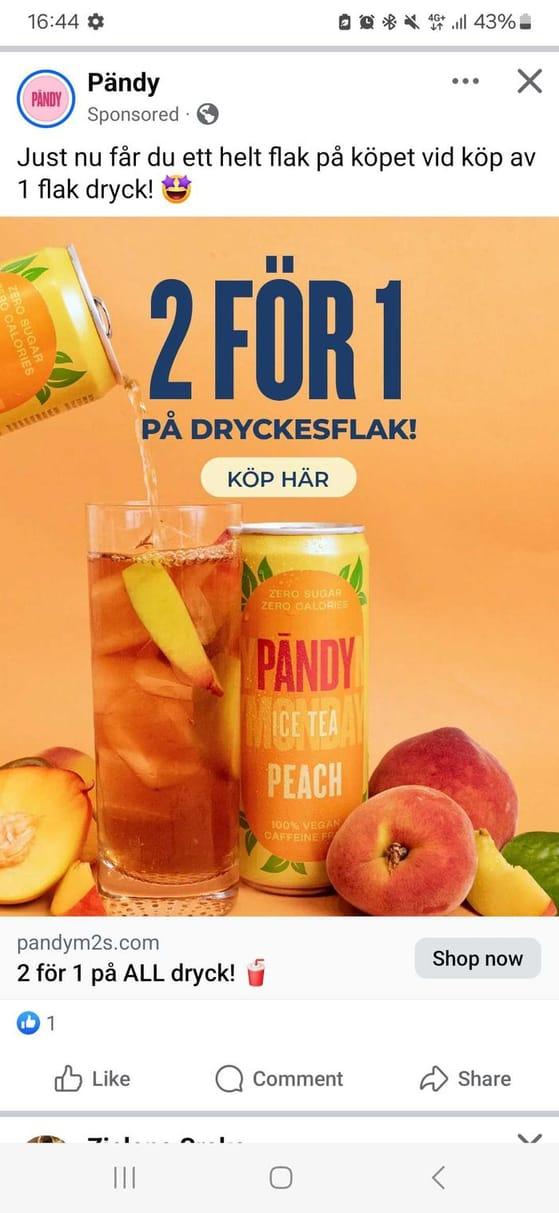 2 för 1 på från flak av Pändy