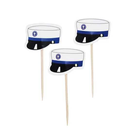 Partypicks Studentmotiv Blå, 20-pack
