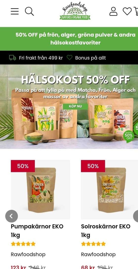 Hälsokost Outlet 30-80% Rabatt - Rawfoodshop
