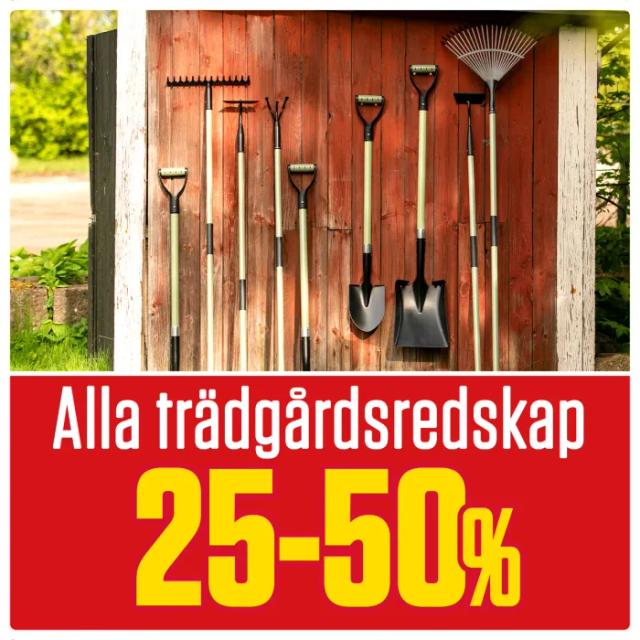 Öob - Alla trädgärdsredskap 25-50%