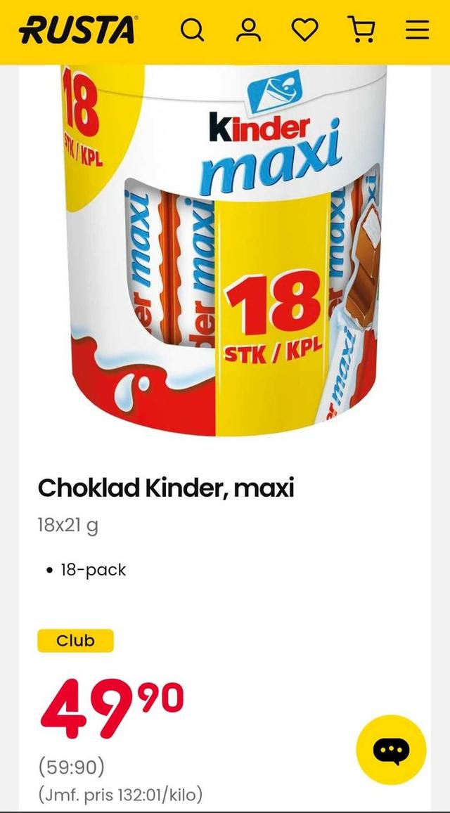 Kinder Maxi Chocolate Bar