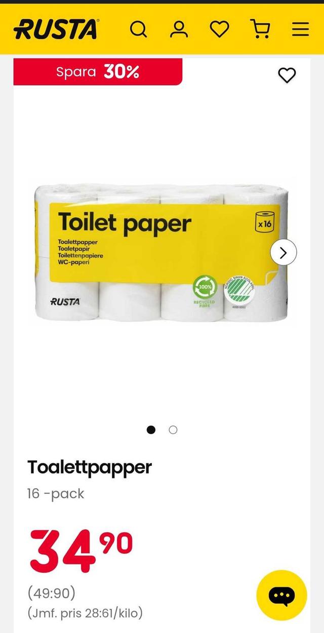 Rusta Toalettpapper
16 -pack