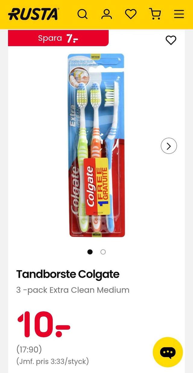 Tandborste Colgate
3 -pack Extra Clean Medium