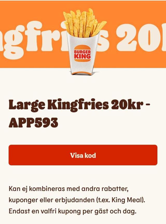 Burger King - Kingfries 20kr