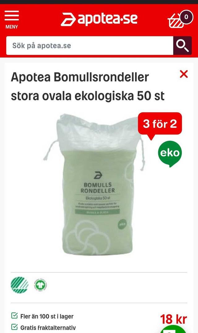 Ekologiska Ovala Bomullsrondeller, 50-pack (3 för 2)