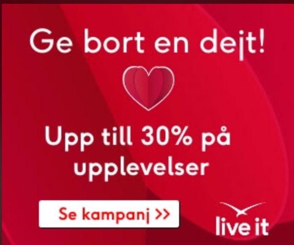 Live it - Upp till 30 % på upplevelser!