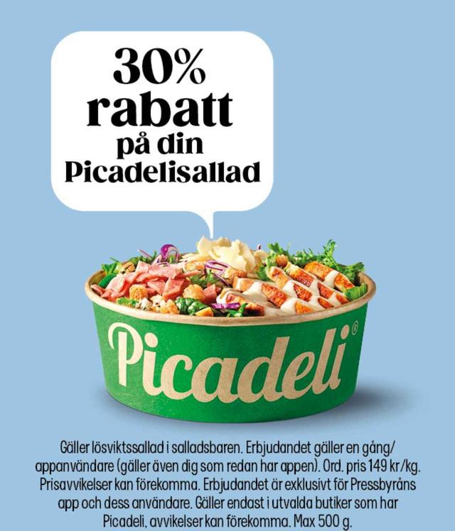 30% rabatt på Picadelisallad!🥗
