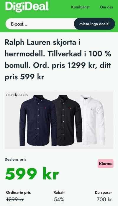 Ralph Lauren skjortor i herrmodell (Navy - Small)