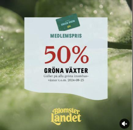 50 % på gröna växter - Blomsterlandet