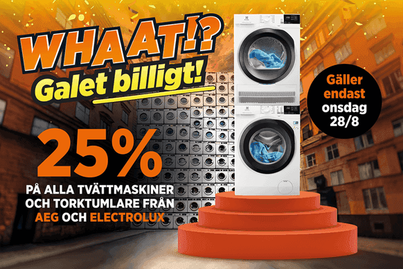 Power: 25 % på tvättmaskiner och torktumlare från Electrolux och AEG