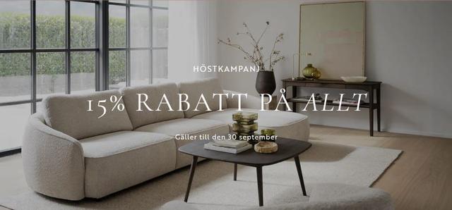 Höstkampanj på Rowico - 15 % rabatt på hela sortimentet