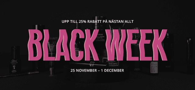 Black Week - upp till 25 % rabatt