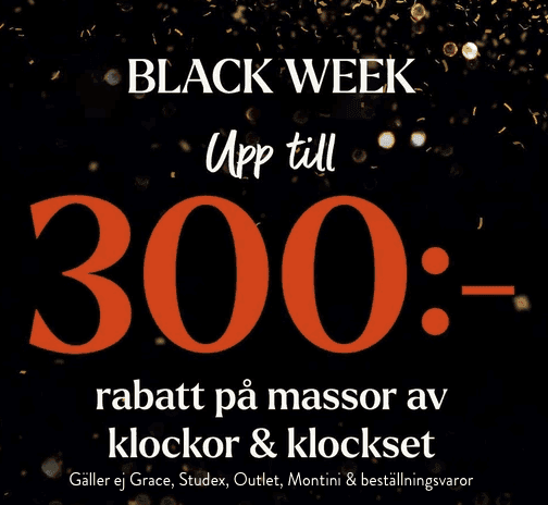 Black Week: upp till 300 kr rabatt på klockor