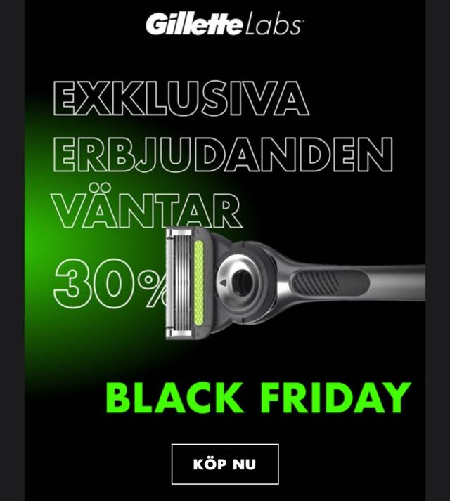 30% rabatt på Gilette produkter hos Apotea.se