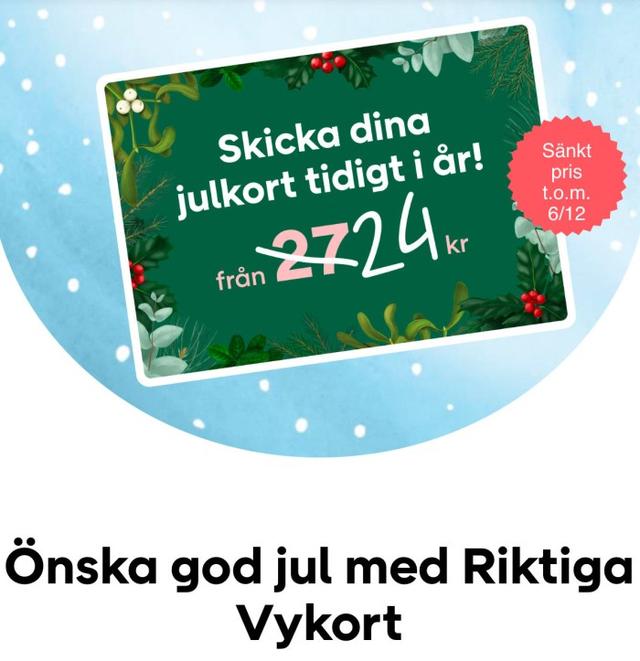 Skicka vykort hos Posten - just nu 3 kr rabatt/kort!
