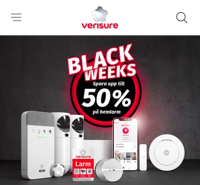 50% rabatt hos Verisure hemlarm!