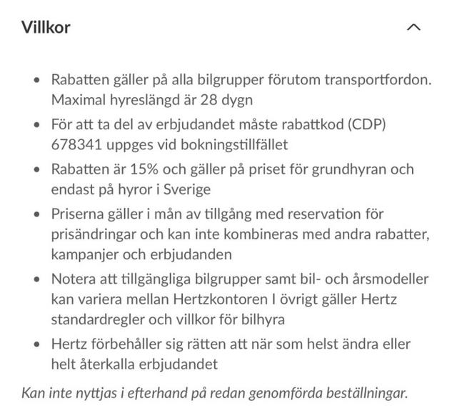 Hertz - Hyr bil med 15% rabatt - Använd kod: 678341