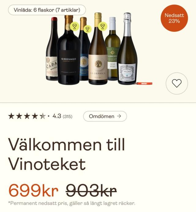 Exklusiv Vinlåda Från Vinoteket - Fri frakt hem