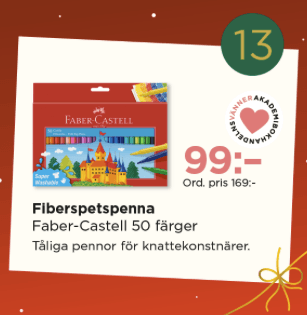 Lucka 13: Fiberspetspenna Faber-Castell - Akademibokhandeln