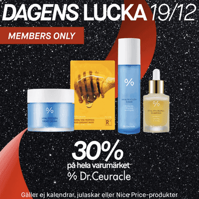Lucka 19: 30 % rabatt på allt från Dr. Ceuracle hos KICKS