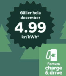 Ladda elbilen billigare via Fortum Charge & Drive med kod