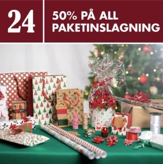 Lucka 24 - 50% rabatt på all paketinslagning hos ÖoB