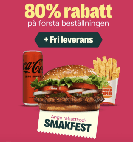 Få 80 % rabatt hos Foodora och fri leverans