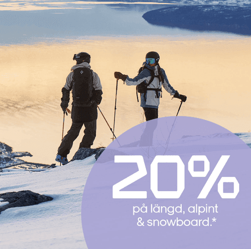 20 % rabatt på längd, alpint & snowboard hos Stadium